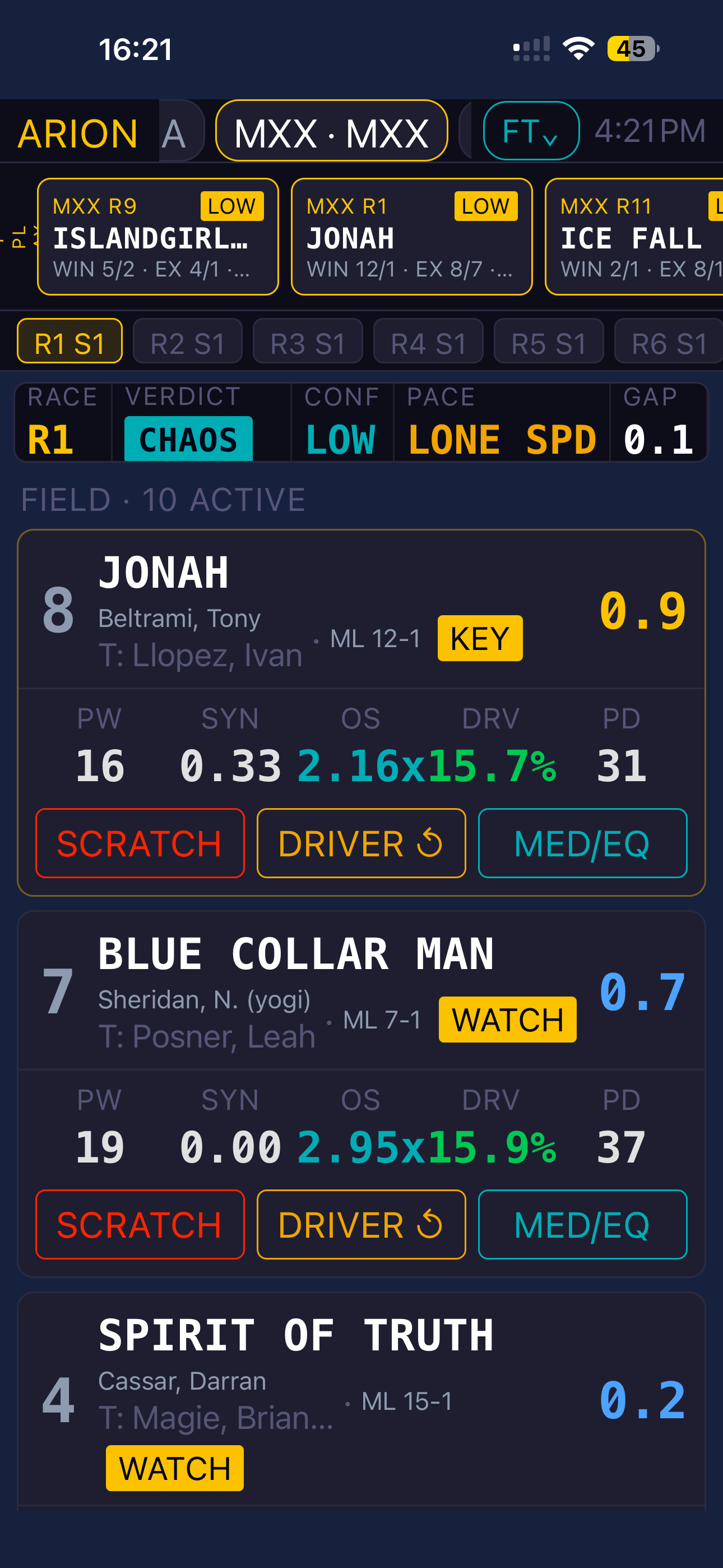 Main race card